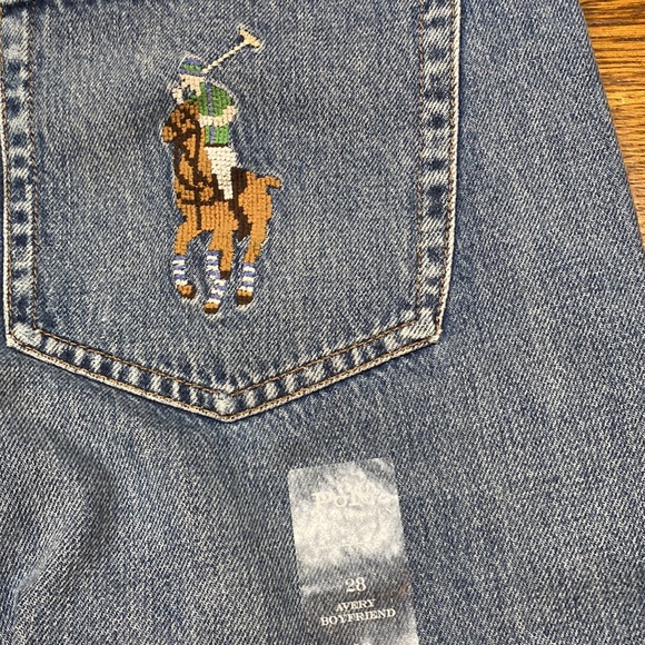 NWT Polo Ralph Lauren Jeans The Avery Boyfriend Blue Patchwork Stretch Size 28 - Picture 9 of 15